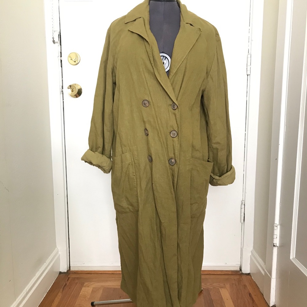 Linen / cotton blend trench coat